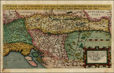 Karte des nördlichen Balkans, 1593 von Cornelis de Jode