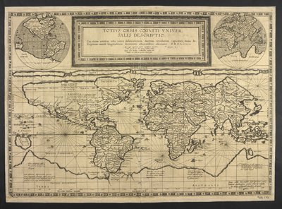 Weltkarte, Totius Orbis cognier universalis descriptio von Cornelis de Jode