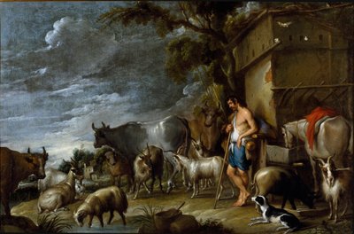 Geschichte des verlorenen Sohnes: Die Schweinehirtin. von Cornelis de Wael