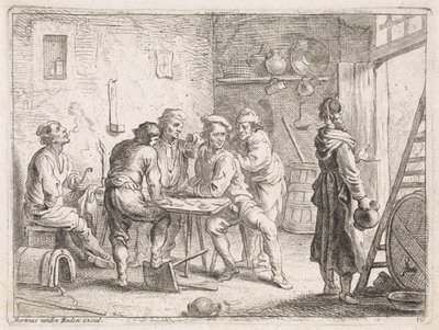 Frau verlässt die Herberge von Cornelis de Wael