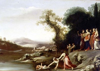 Die Auffindung des Moses von Cornelis van Poelenburgh or Poelenburch
