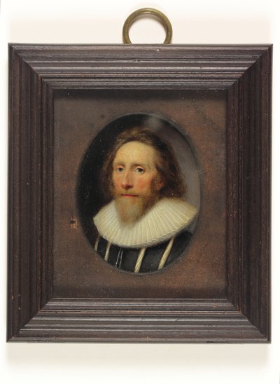 Ein Gentleman im geschlitzten schwarzen Wams von Cornelius I Johnson