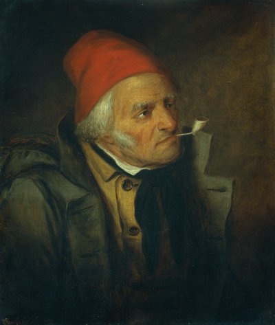 Mann mit rotem Hut und Pfeife von Cornelius Krieghoff