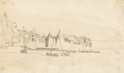 Kleine Boote im Hafen von Cornelius Varley