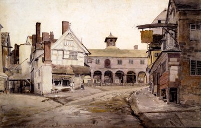 Der Marktplatz, Ross, Hertfordshire, 1803 von Cornelius Varley