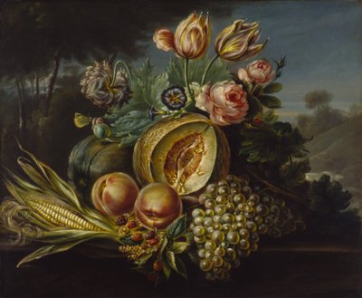 Stillleben mit Früchten und Blumen von Cornelius de Beet