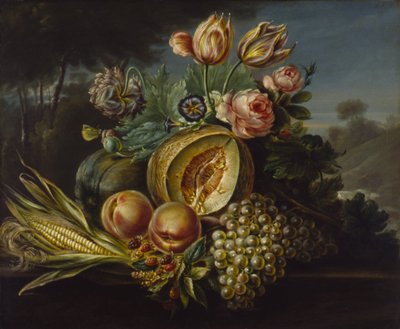 Stillleben mit Früchten und Blumen, 1824 von Cornelius de Beet