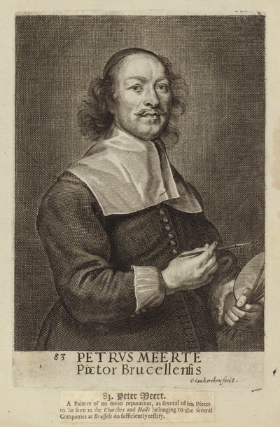 Peter Meert, flämischer Maler. Gravur von Cornelis van Caukercken von Cornelius van Caukercken