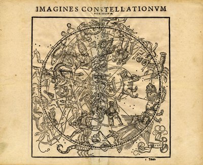 Imagines Constellationum Borealium (Nordliche Himmelsplanisphäre) von Coronensis & Petri Heinrich Honter