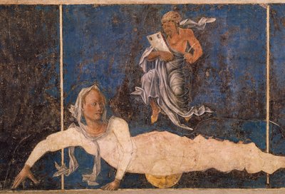 Jungfrau mit Dekan, Szene aus dem Monat August, um 1470, zugeschrieben Cosimo Tura von Cosimo (attr. to) Tura