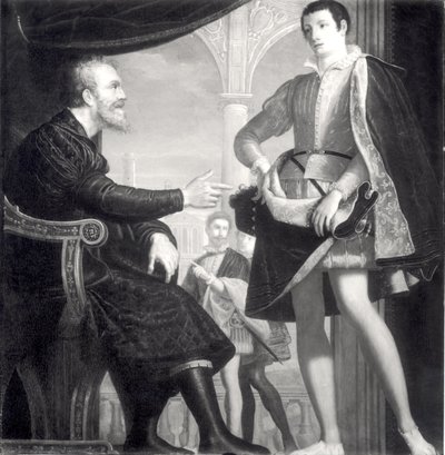 Michelangelo (1475-1564) und Francesco I. (1541-87) de Medici von Cosimo Gamberucci or Gambaruccio