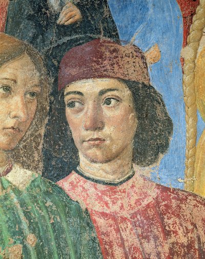 Die Prozession des Bischofs vor der Kirche von S. Ambrogio (Detail) von Cosimo Rosselli