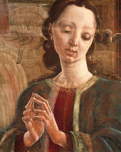 Verkündigung, Orgelklappe im Dom von Ferrara von Cosimo Tura