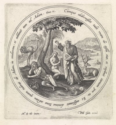 Die Erschaffung Evas (Geschichte von Adam und Eva) von Crispijn van de Passe (I)