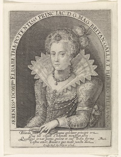Porträt von Elisabeth Stuart, Königin von Böhmen von Crispijn van de Passe (I)