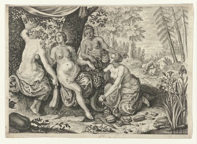Nymphen füllen das Füllhorn von Crispijn van de Passe (II) (attributed to)
