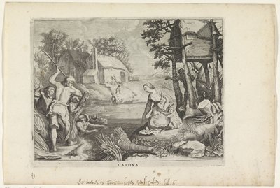 Leto (Latona) verwandelt die Lycier in Frösche von Crispijn van de Passe (II)