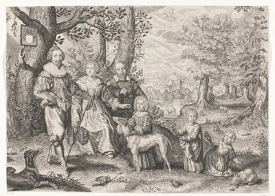 Porträt von Guy Michel Lejay und seiner Familie von Crispijn van de Passe (II)