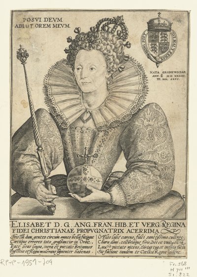 Porträt von Königin Elisabeth I. von England, 1592 von Crispin  Passe