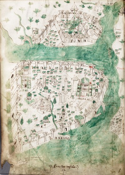Eine Karte von Konstantinopel, ca. 1420 von Cristoforo Buondelmonti