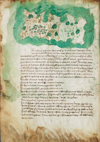 Karte von Paxos, ca. 1420 von Cristoforo Buondelmonti