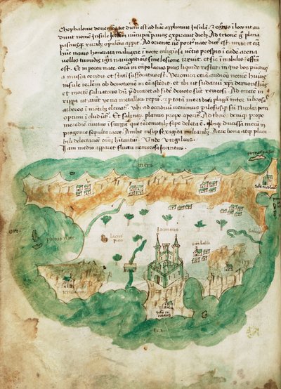 Karte von Zakinthos, ca. 1420 von Cristoforo Buondelmonti