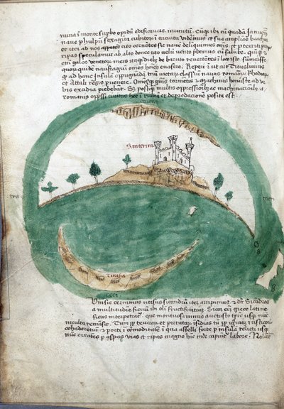 Karte der Insel Santorini (Griechenland) von Cristoforo Buondelmonti