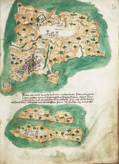 Naxos Pergamentkarte von Cristoforo Buondelmonti