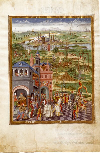 Folterszene und Verurteilungen in einer mittelalterlichen Stadt von Cristoforo De Predis