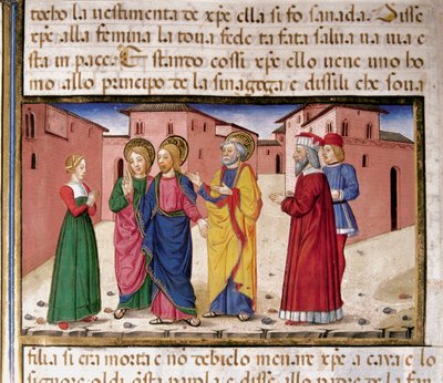Jesus spricht die Ehebrecherin an von Cristoforo De Predis