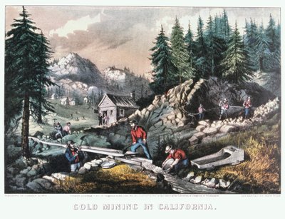 Goldabbau in Kalifornien, 1849-1871 von Currier and Ives