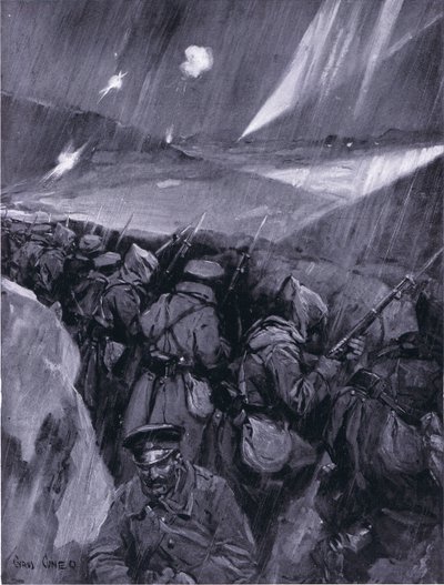 Bulgarische Belagerung von Adrianopel 1912-1913, Illustration aus Hutchinsons Geschichte der Nationen, Band 4, ca. 1920er Jahre von Cyrus Cuneo