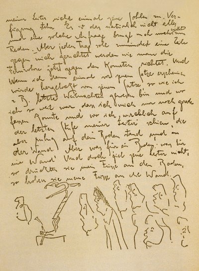 Manuskript von Franz Kafka, ca. 1910 von Czech School