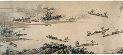 Fischer an einem Herbstfluss von Dai Jin