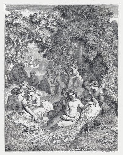 Illustration zu Tennysons Gedicht, Die Prinzessin von Daniel (after) Maclise