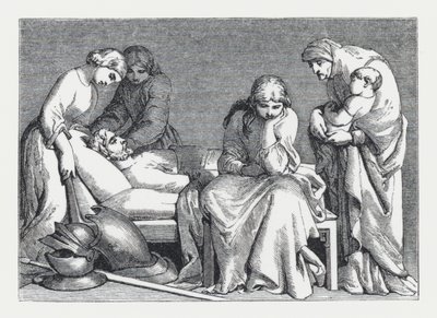 Illustration zu Tennysons Gedicht, Die Prinzessin (Gravur) von Daniel (after) Maclise