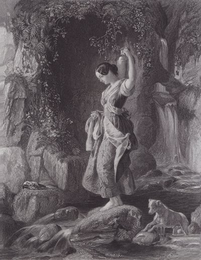 Die Nymphe des Wasserfalls von Daniel (after) Maclise