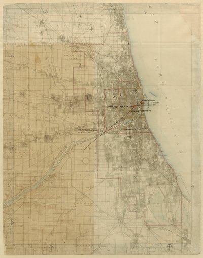 Plan von Chicago, Chicago, Illinois, Diagramm zur Stadtentwicklung, 1909 von Daniel Burnham
