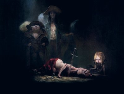Der Tod von Blaubart, aus Blaubart von Charles Perrault (1628-1703) von Daniel Cacouault