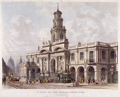 Royal Exchange, 2. Außenansicht, London, 1816 von Daniel Havell