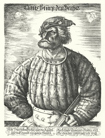 Kunz von der Rosen, Hofnarr des Heiligen Römischen Kaisers Maximilian I. von Daniel Hopfer