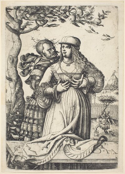 Soldat umarmt eine Frau von Daniel Hopfer