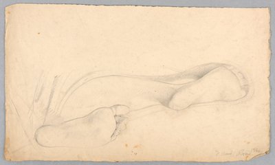 Zeichnung, Unterseite eines Paares Füße, 1840 von Daniel Huntington