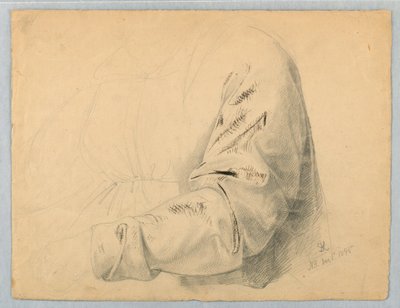 Draperiestudie des Mieders, 1. Dezember 1845 von Daniel Huntington