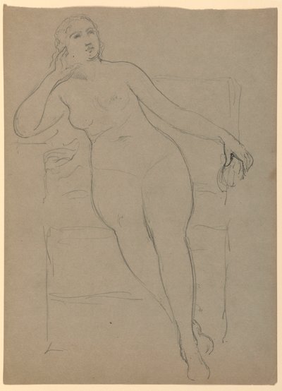 Zeichnung, Weiblicher Akt sitzend, 1870–80 von Daniel Huntington