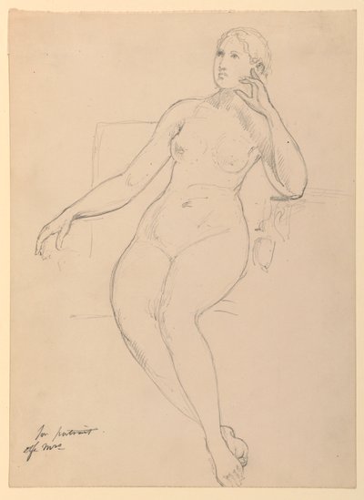 Zeichnung, Weiblicher Akt sitzend, 1870–80 von Daniel Huntington