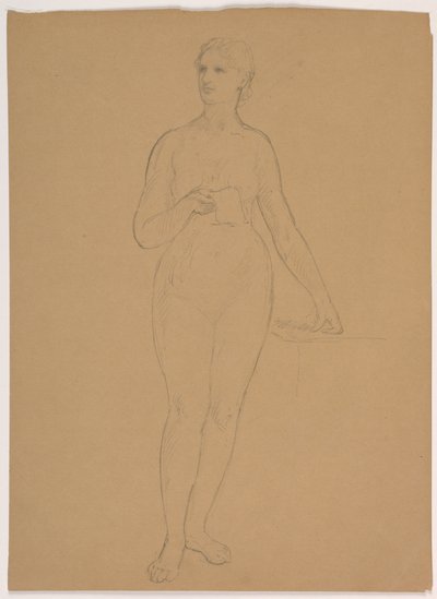 Zeichnung, Weiblicher Akt stehend, 1850–60 von Daniel Huntington
