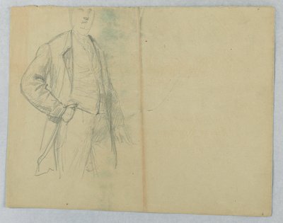 Zeichnung, Herr Samuel Ward Sr., stehend mit Hand in der Tasche, 1880 von Daniel Huntington