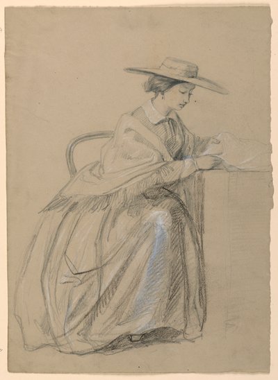 Zeichnung, Frau Sheppard Gandy sitzend, 1859 von Daniel Huntington