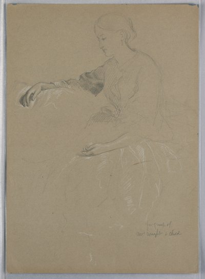 Zeichnung, Frau William Wright und Kind, 1857 von Daniel Huntington